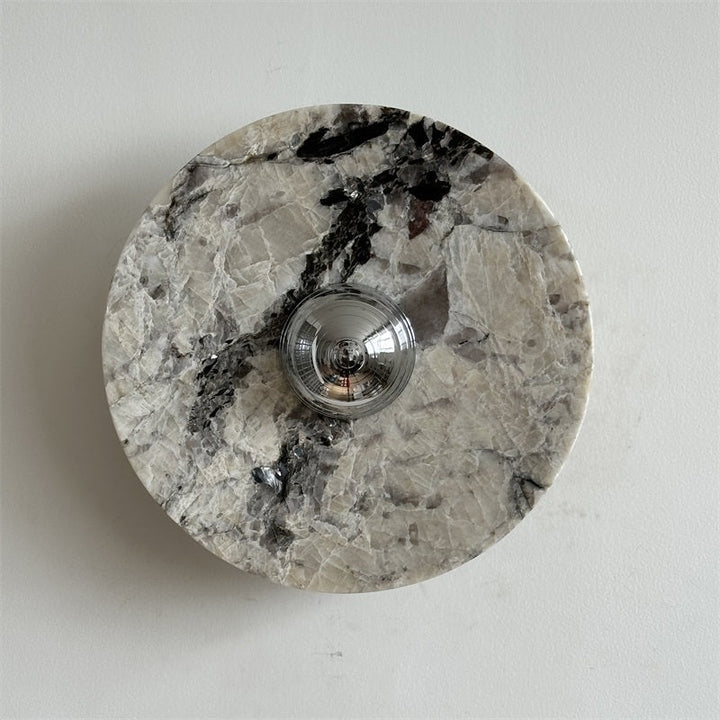 Zeno Applique Murale Ronde en Chrome, Marbre et Métal Style Minimaliste Moderne - Neutralighting