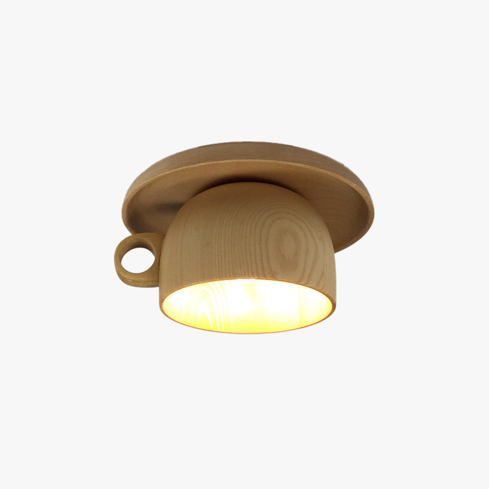 Arisha Moderne Bois Tasse Plafonnier Chambre à Coucher - Neutralighting
