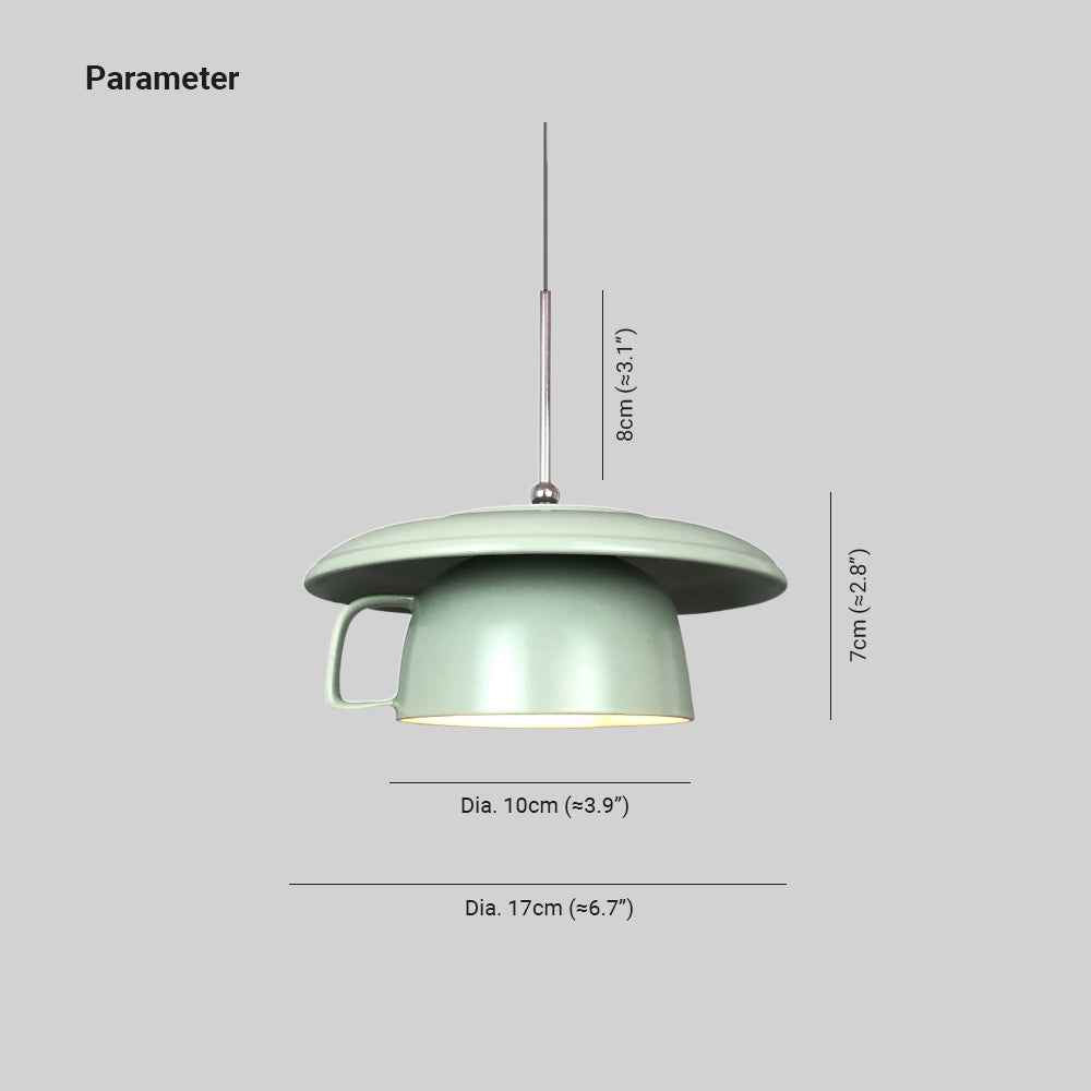 Valentina Rustique Tasse Céramique LED Suspension Salon - Neutralighting