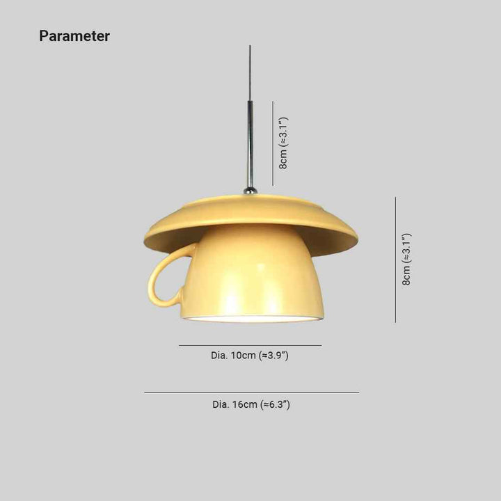 Valentina Pop Art Tasse Céramique LED Suspension Chambre à Coucher - Neutralighting
