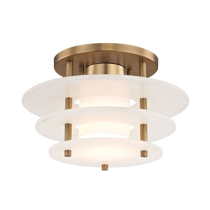Zovena Modern Minimalist Steel Alabaster Ceiling Lamp - Neutralighting