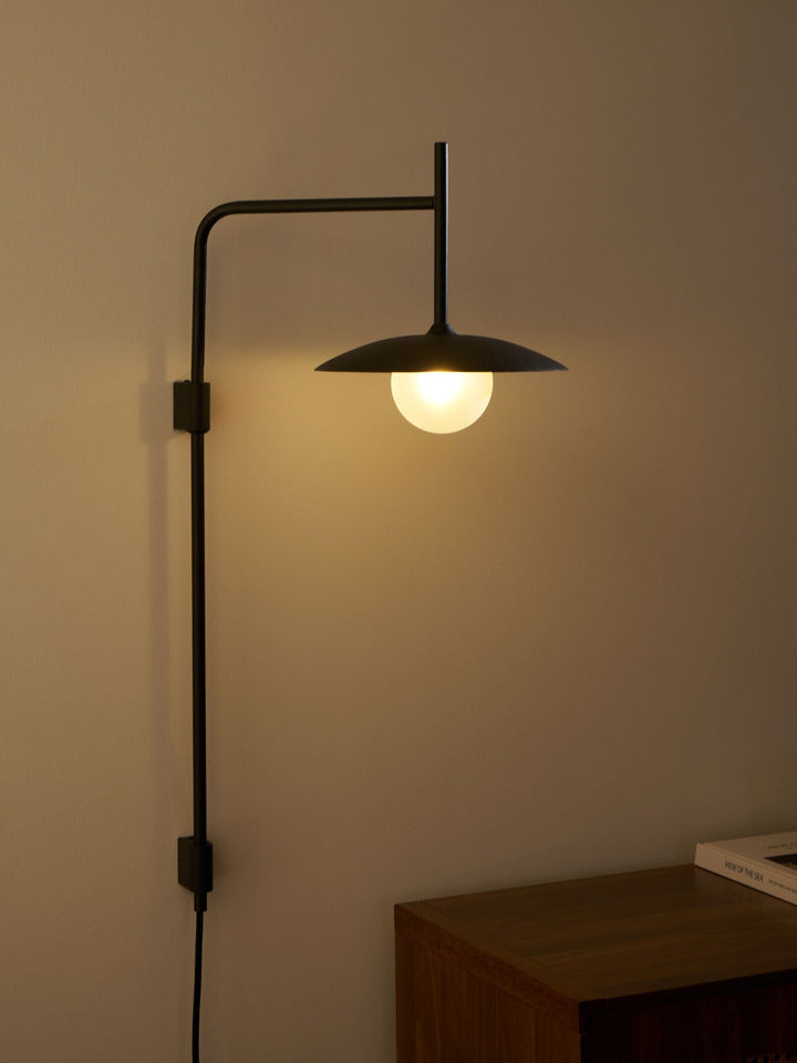 Edan Swing Arm Plug-in Glass Wall Lamp - Neutralighting