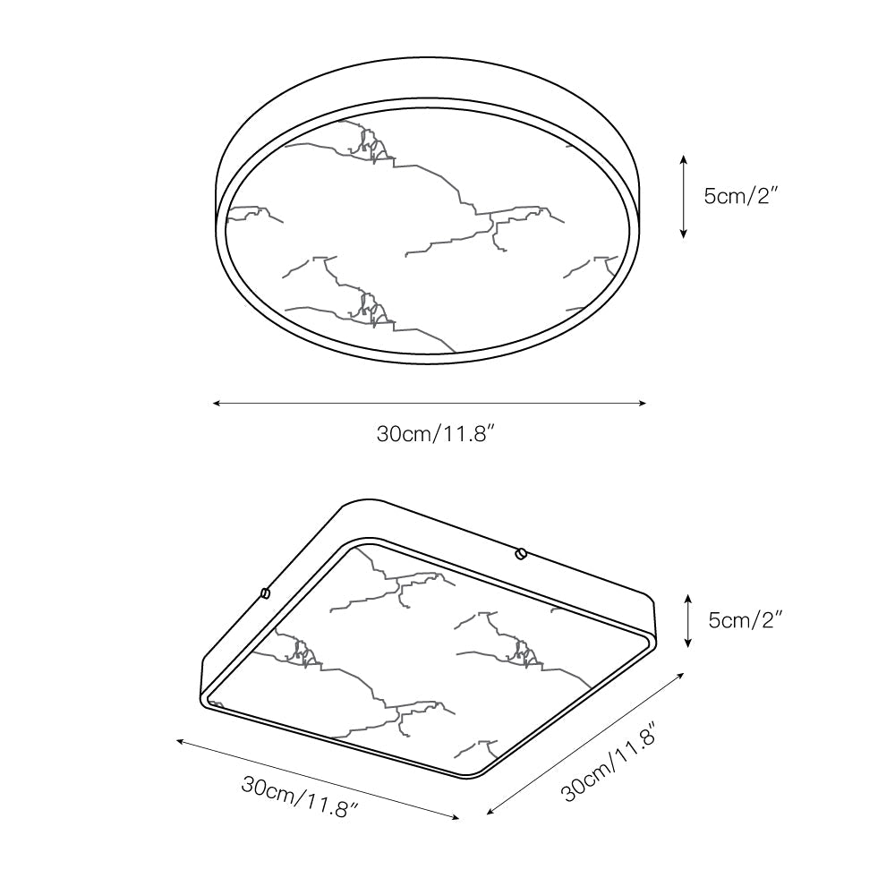Uzoror Lampe de Plafond Encastrée Albâtre Minimaliste Moderne - Neutralighting