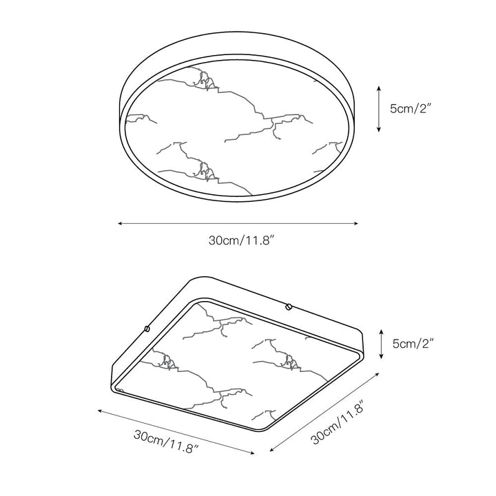Uzoror Lampe de Plafond Encastrée Albâtre Minimaliste Moderne - Neutralighting