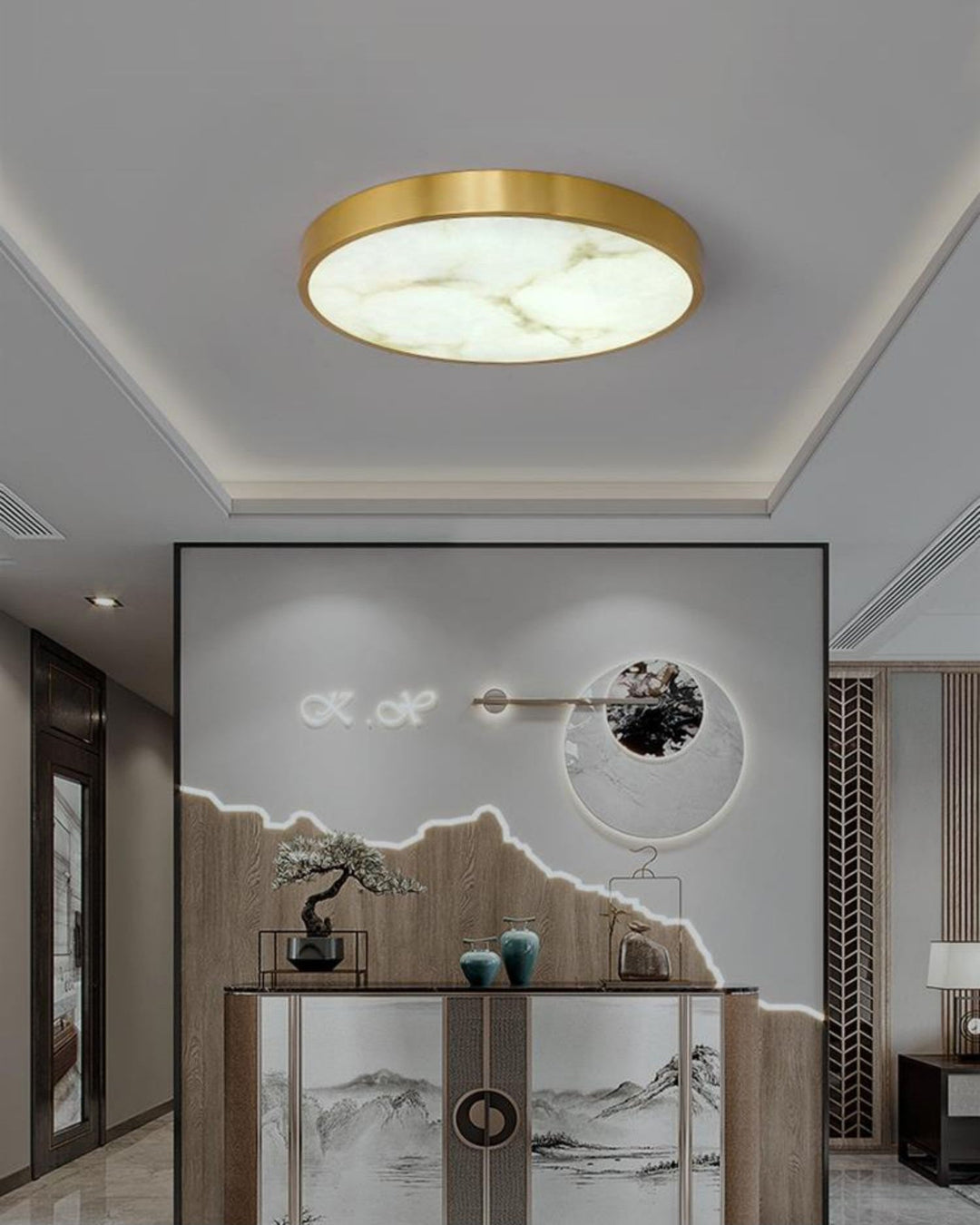 Uzoror Lampe de Plafond Encastrée Albâtre Minimaliste Moderne - Neutralighting