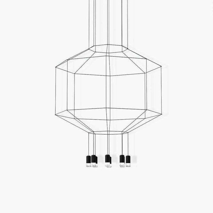 Lustra Lampe Pendante Géométrique en Fil Noir LED - Neutralighting