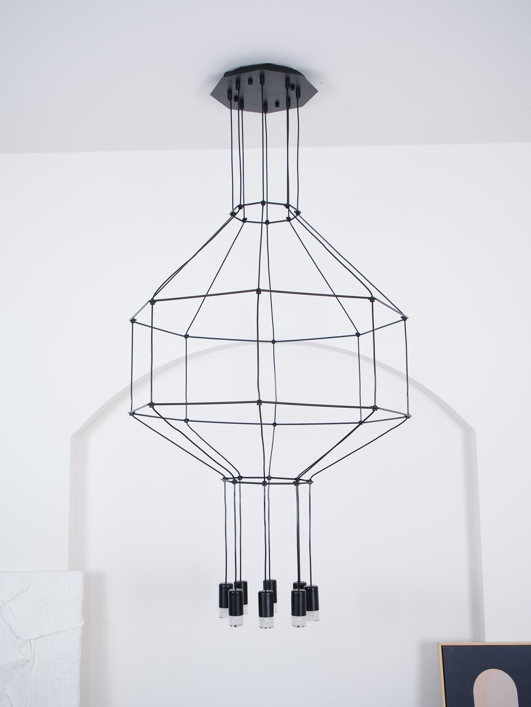 Lustra Lampe Pendante Géométrique en Fil Noir LED - Neutralighting