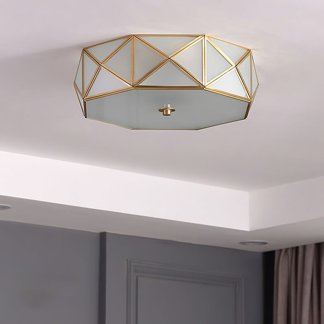 Coloreth Lampe de Plafond Géométrique en Laiton et Verre - Neutralighting