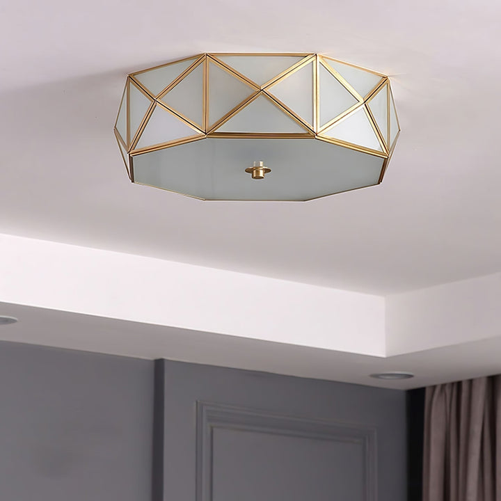 Coloreth Lampe de Plafond Géométrique en Laiton et Verre - Neutralighting