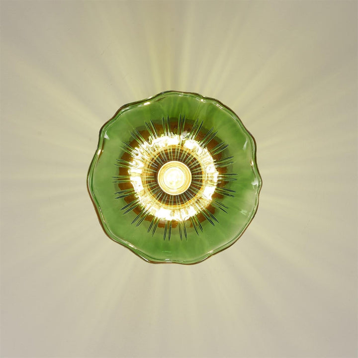 Aura Plafonnier Vintage Abat-jour Verre Laiton - Neutralighting