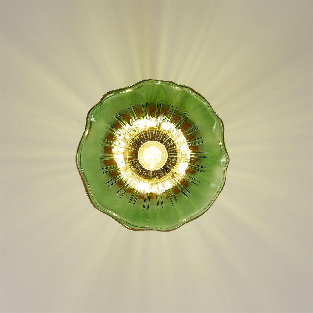 Aura Plafonnier Vintage Abat-jour Verre Laiton - Neutralighting
