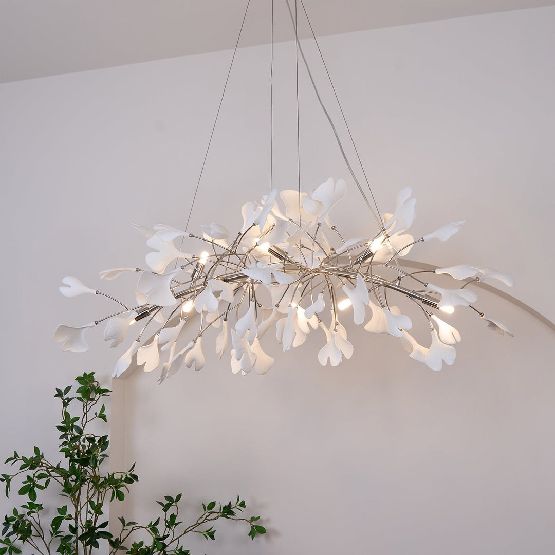 Arux Lustre Ginkgo Art Déco Courbé Vers le Bas - Neutralighting