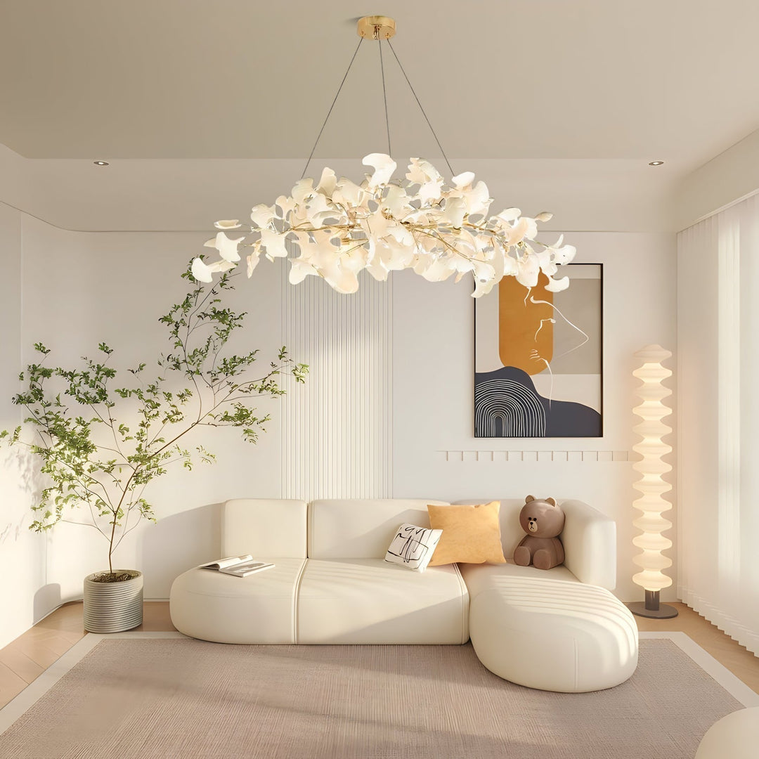 Arux Lustre Ginkgo Art Déco Courbé Vers le Bas - Neutralighting
