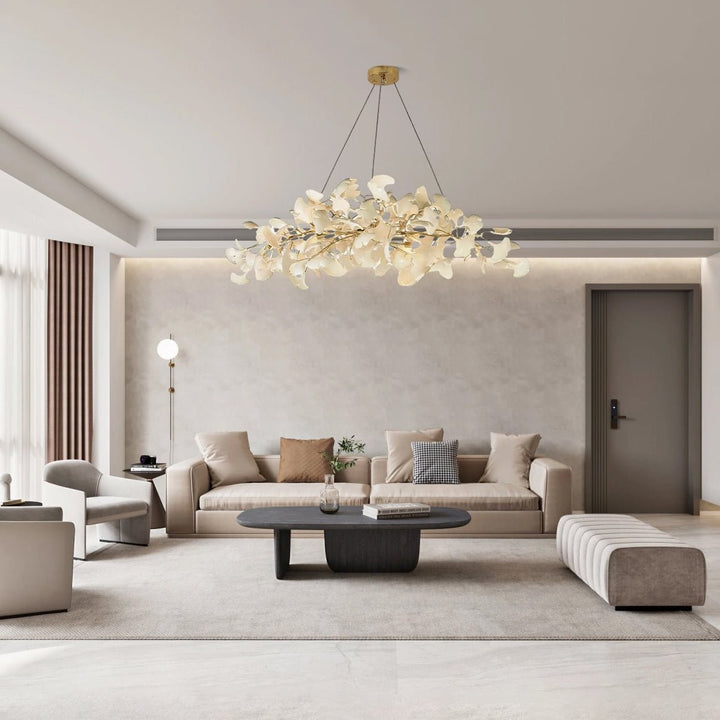Arux Lustre Ginkgo Art Déco Courbé Vers le Bas - Neutralighting