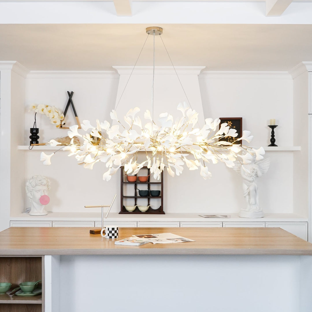 Arux Lustre Ginkgo Art Déco Courbé Vers le Bas - Neutralighting
