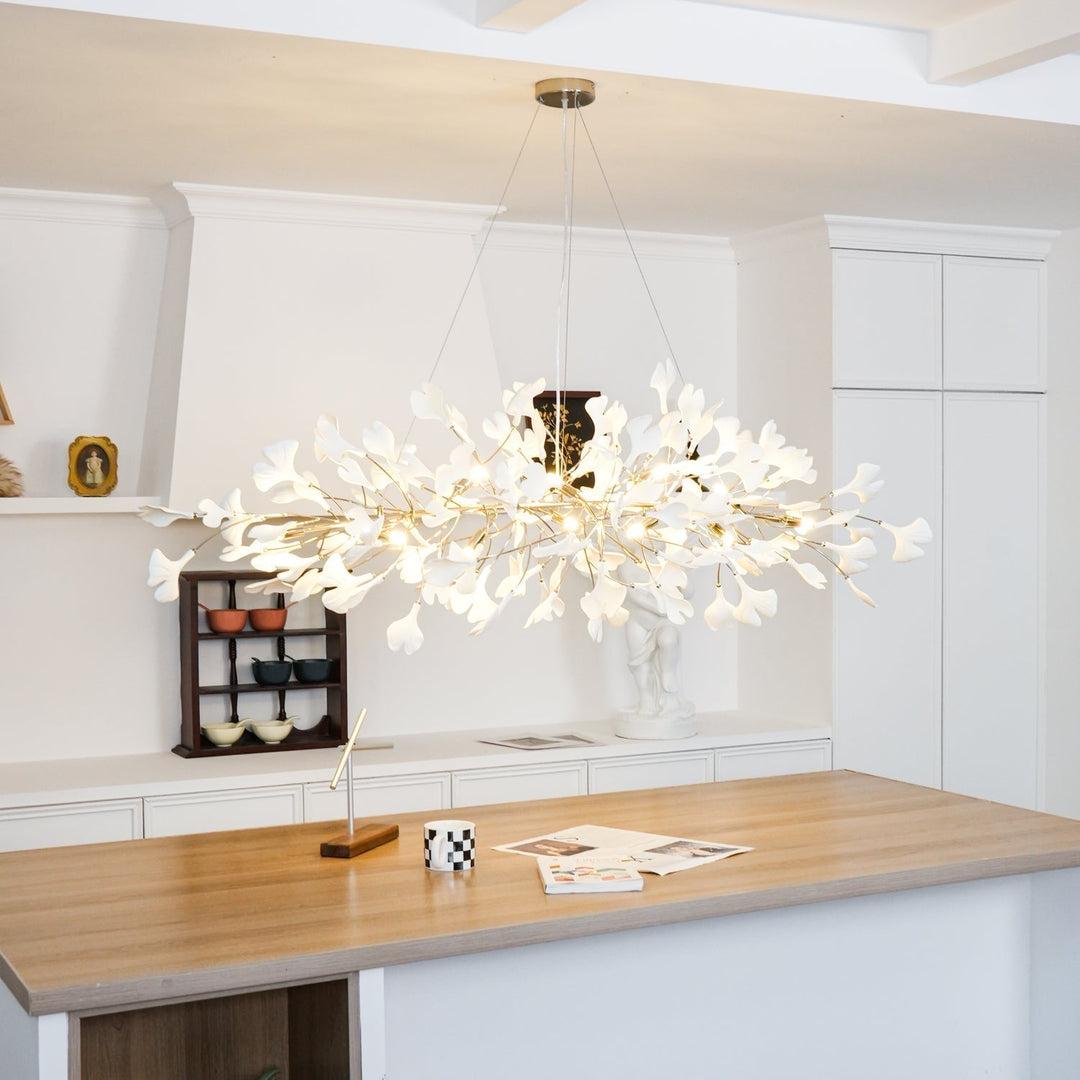 Arux Lustre Ginkgo Art Déco Courbé Vers le Bas - Neutralighting