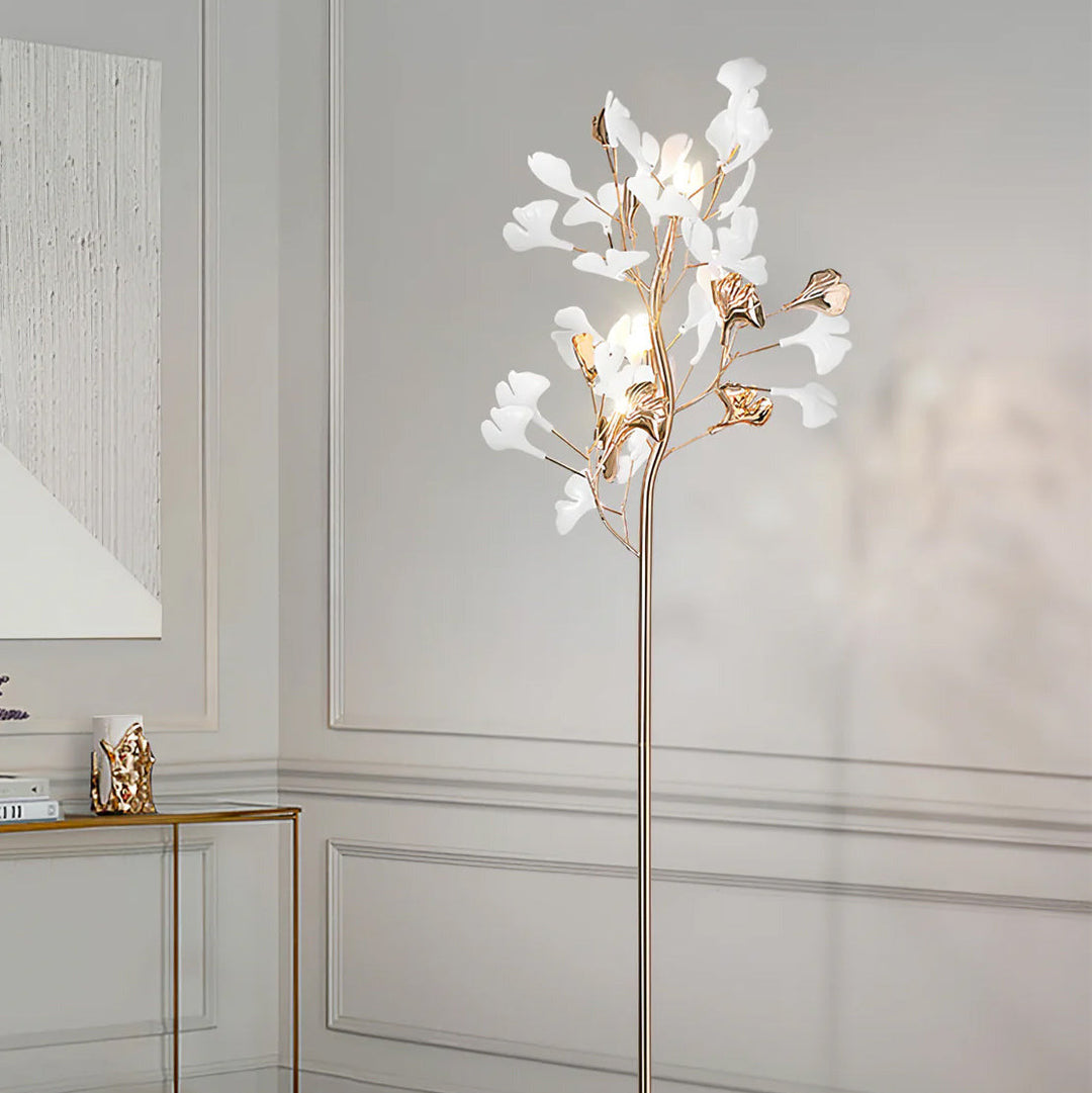 Ella Lampadaire en Céramique avec Feuilles de Ginkgo - Neutralighting