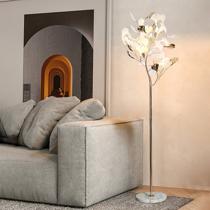 Ella Lampadaire en Céramique avec Feuilles de Ginkgo - Neutralighting