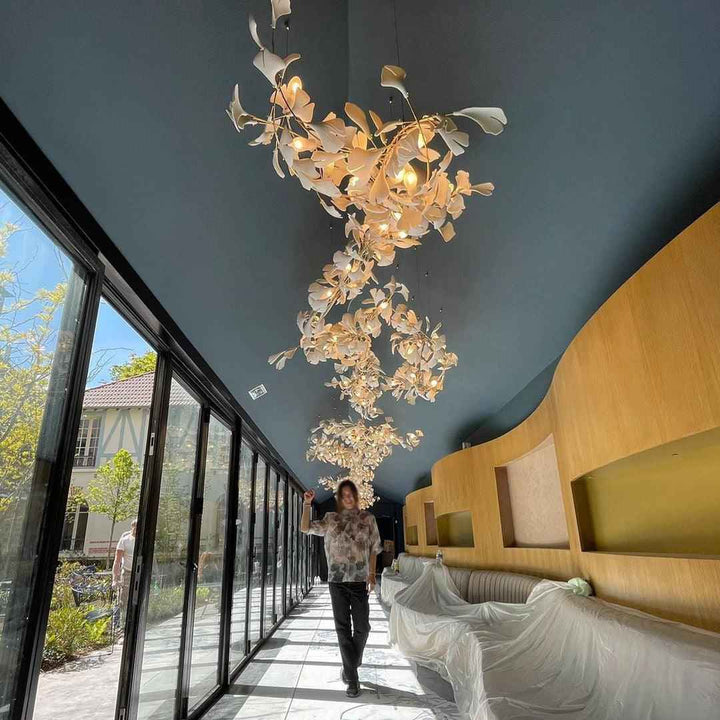 Lampe Gingko en Métal – Élégance Moderne