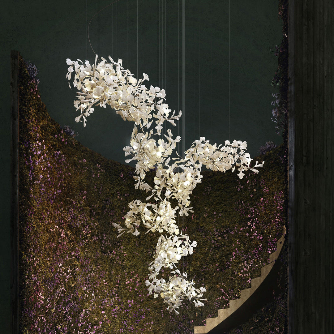 Gingko Lustre Feuille Forme Suspension Nature Inspiré - Neutralighting