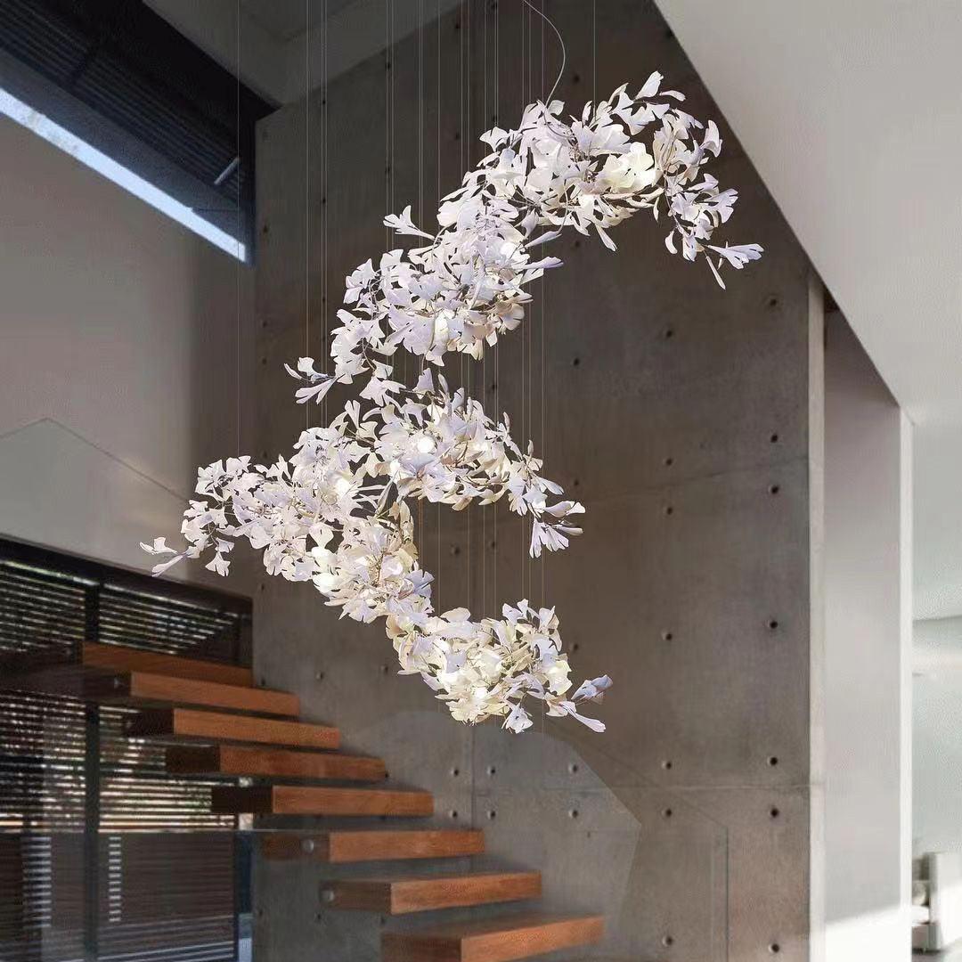 Gingko Lustre Feuille Forme Suspension Nature Inspiré - Neutralighting