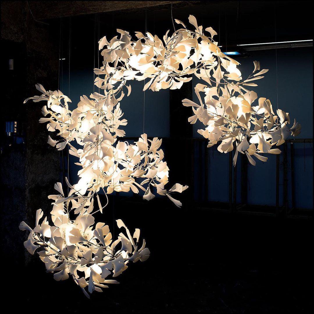 Gingko Lustre Feuille Forme Suspension Nature Inspiré - Neutralighting