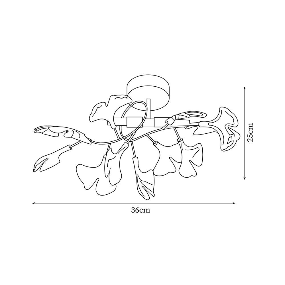 Ginkgo Plafonnier en Verre avec Finition Dorée - Neutralighting