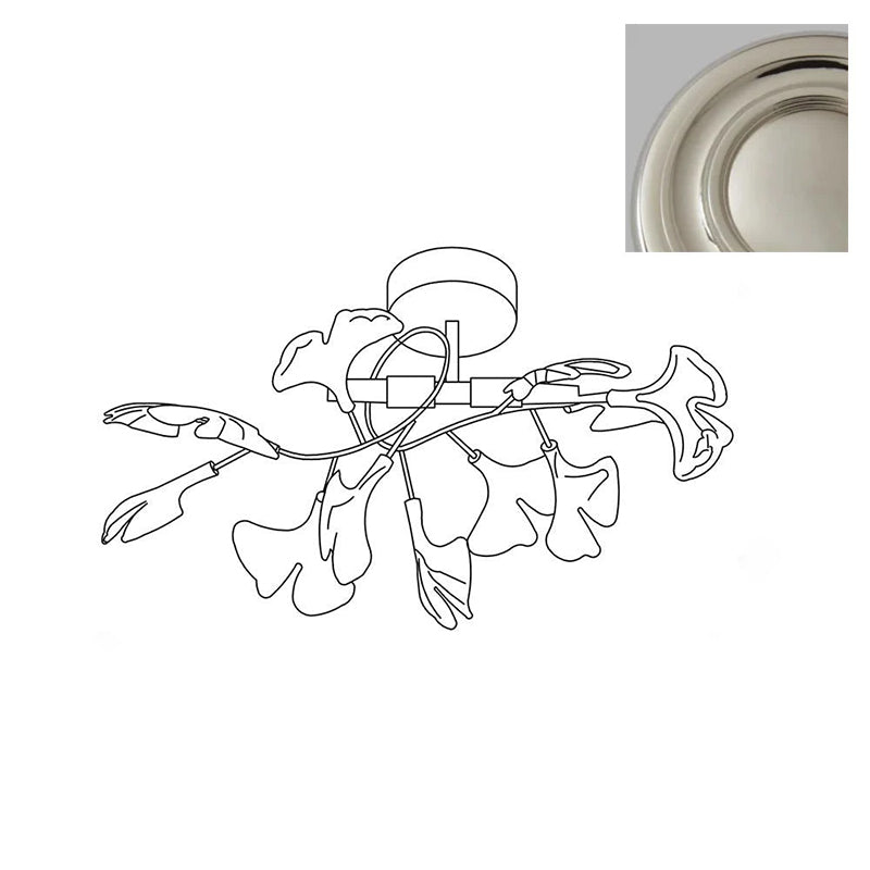 Ginkgo Plafonnier en Verre avec Finition Dorée - Neutralighting