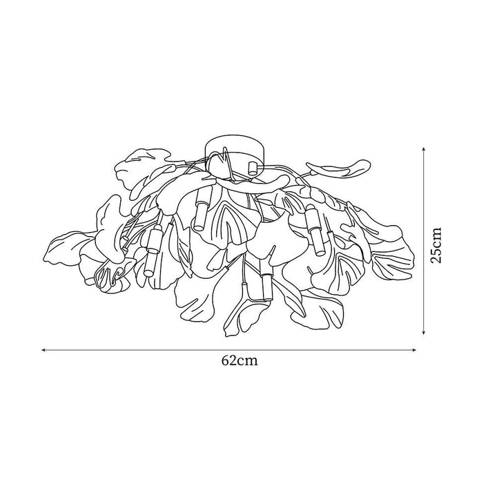 Ginkgo Plafonnier en Verre avec Finition Dorée - Neutralighting
