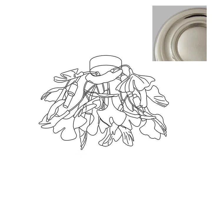 Ginkgo Plafonnier en Verre avec Finition Dorée - Neutralighting