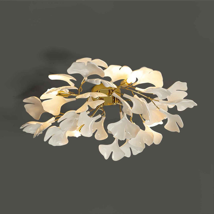 Ginkgo Plafonnier en Verre avec Finition Dorée - Neutralighting