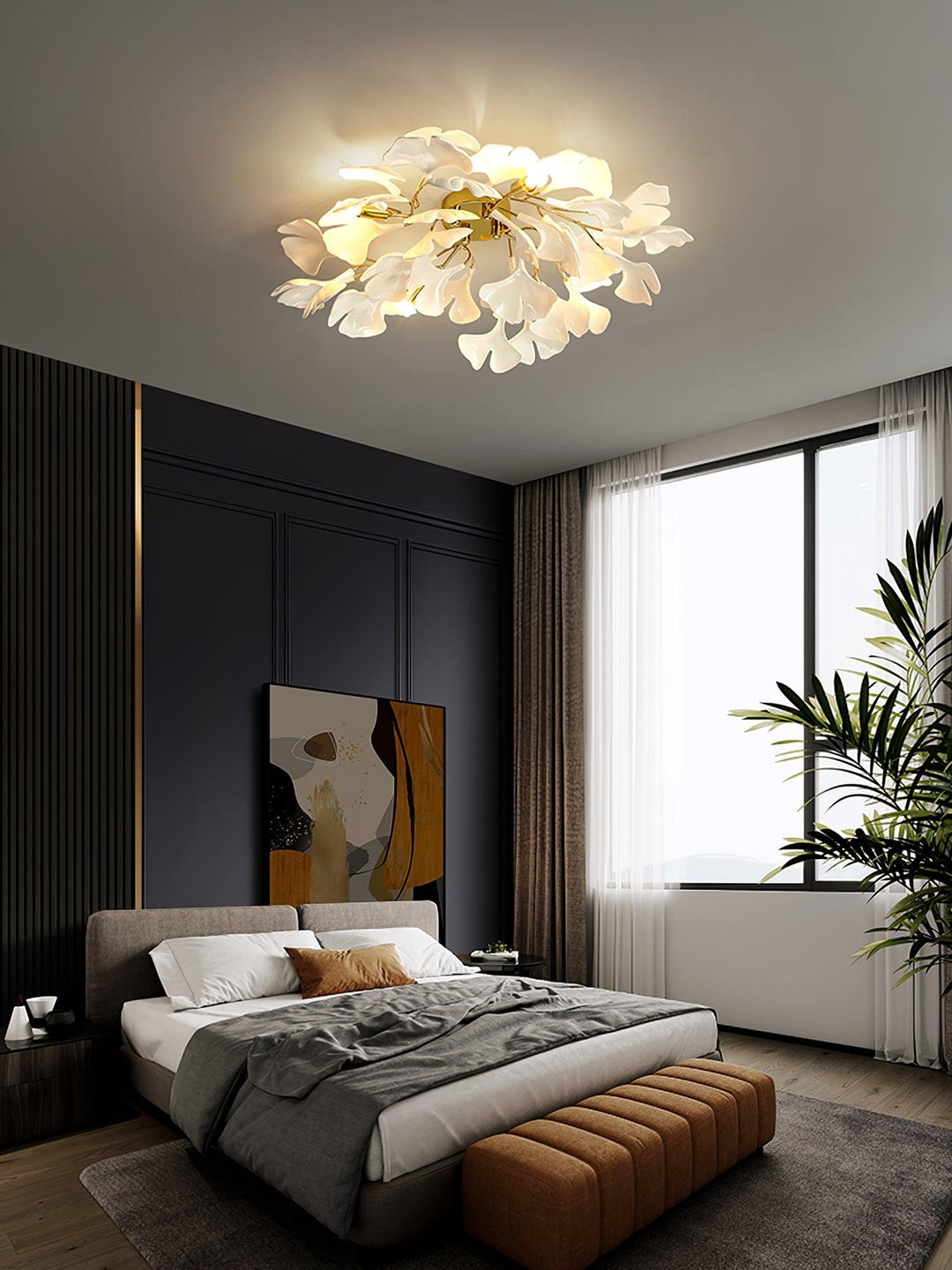Callenne Plafonnier élégant en feuille de ginkgo - Neutralighting