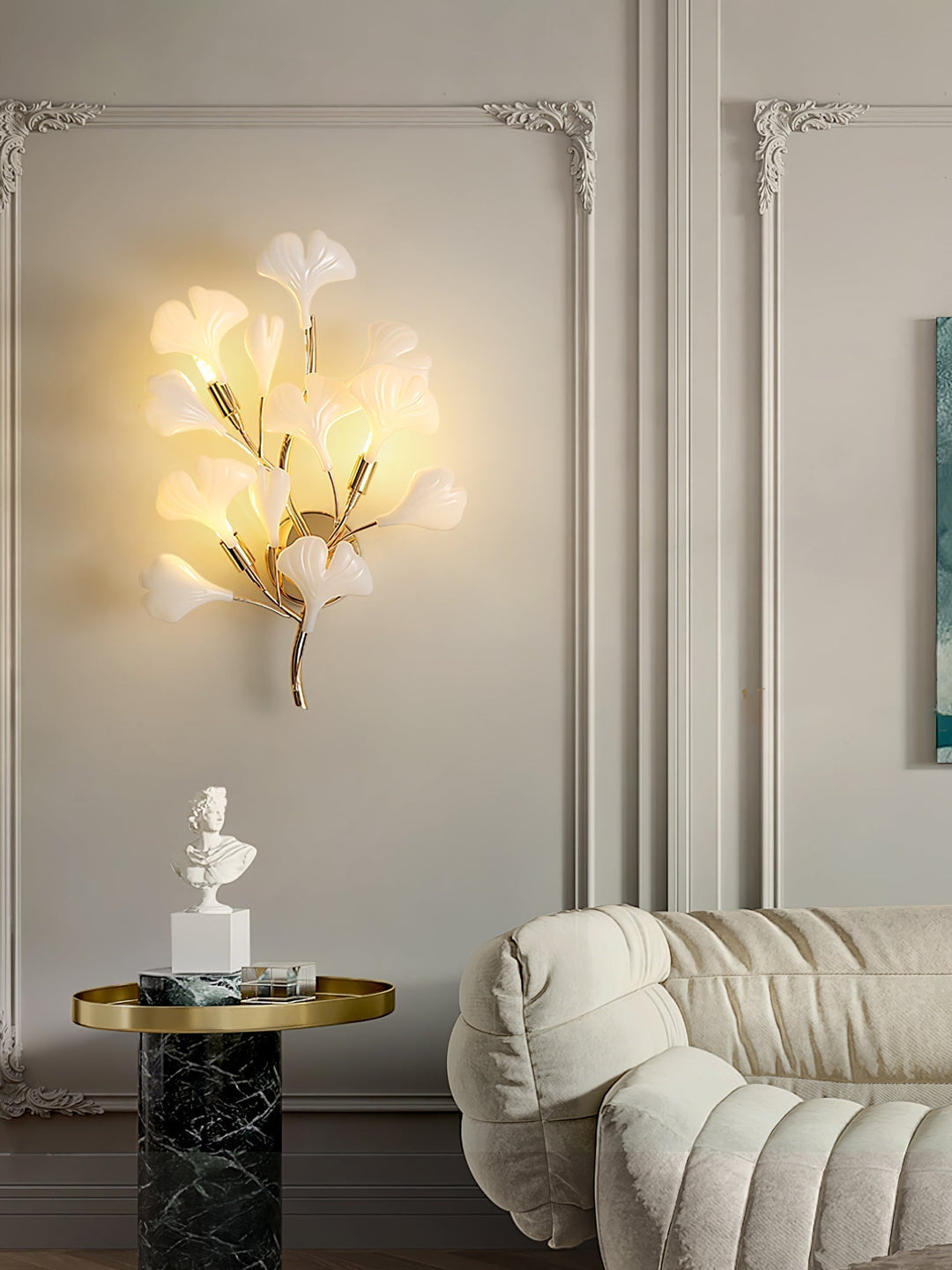 Wylie Applique Murale Postmoderne Luxe Gingko Céramique - Neutralighting