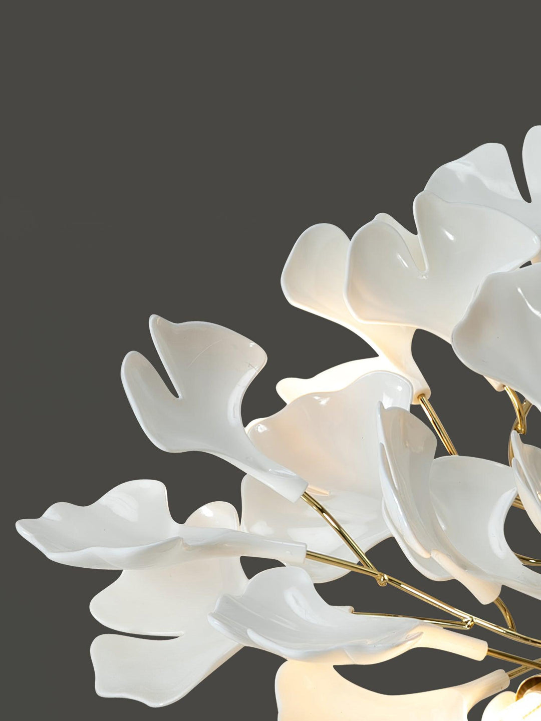 Solara Plafonnier Feuilles de Gingko avec Branches en Laiton - Neutralighting