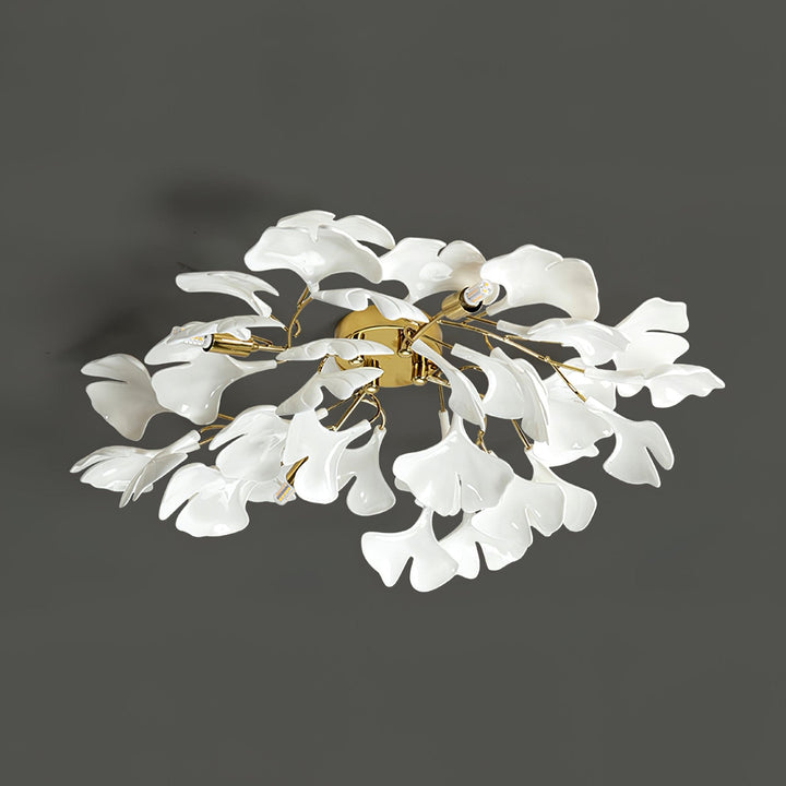 Solara Plafonnier Feuilles de Gingko avec Branches en Laiton - Neutralighting