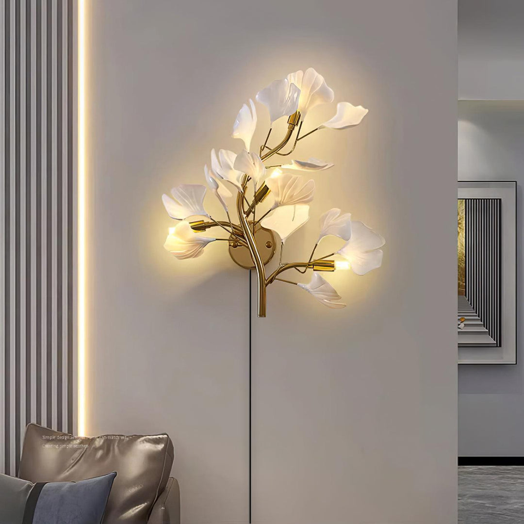 Aurean Applique murale à brancher Luminaire floral en acrylique Élégance française - Neutralighting