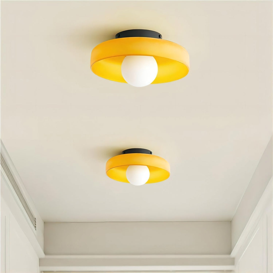 Solara Plafonnier Orange Anneau Ludique Sculptural - Neutralighting