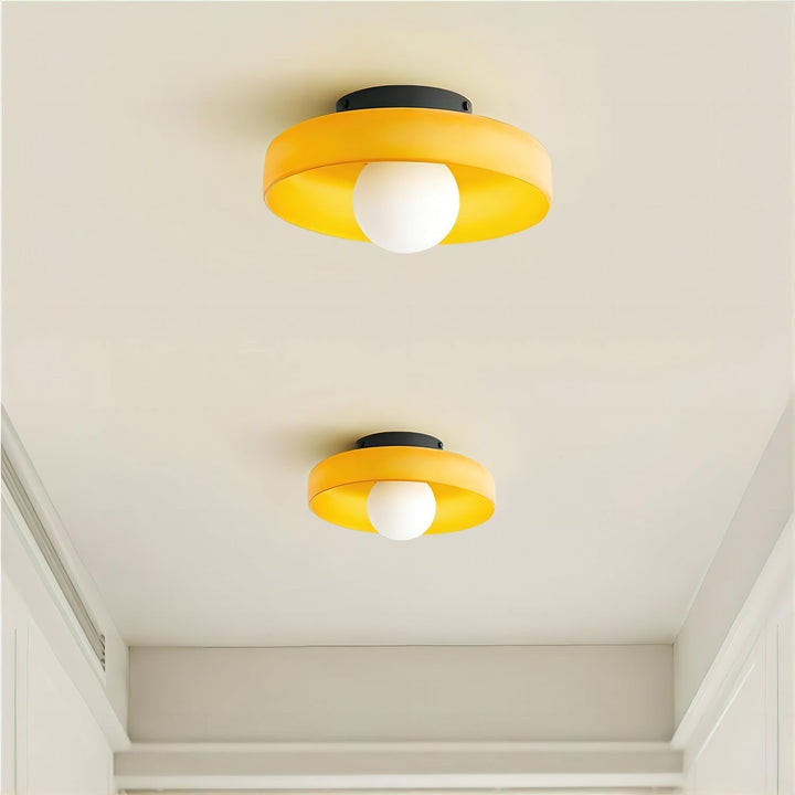 Solara Plafonnier Orange Anneau Ludique Sculptural - Neutralighting