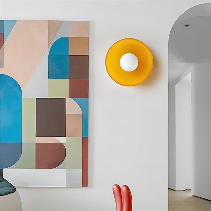 Solara Plafonnier Orange Anneau Ludique Sculptural - Neutralighting