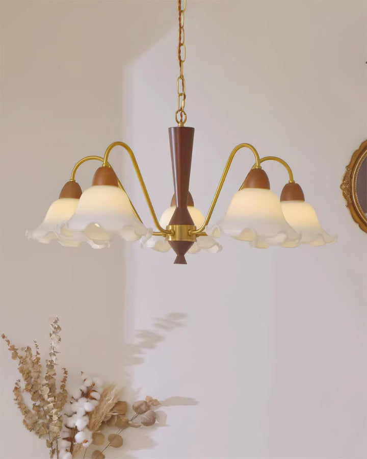 Gino Lustre Fleur Verre Courbé - Neutralighting