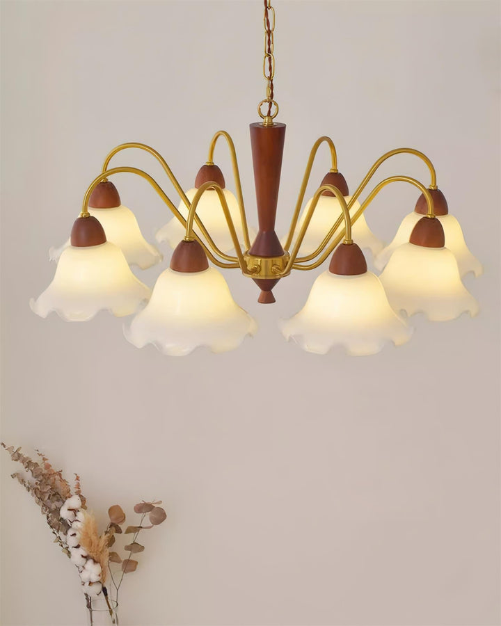 Gino Lustre Fleur Verre Courbé - Neutralighting