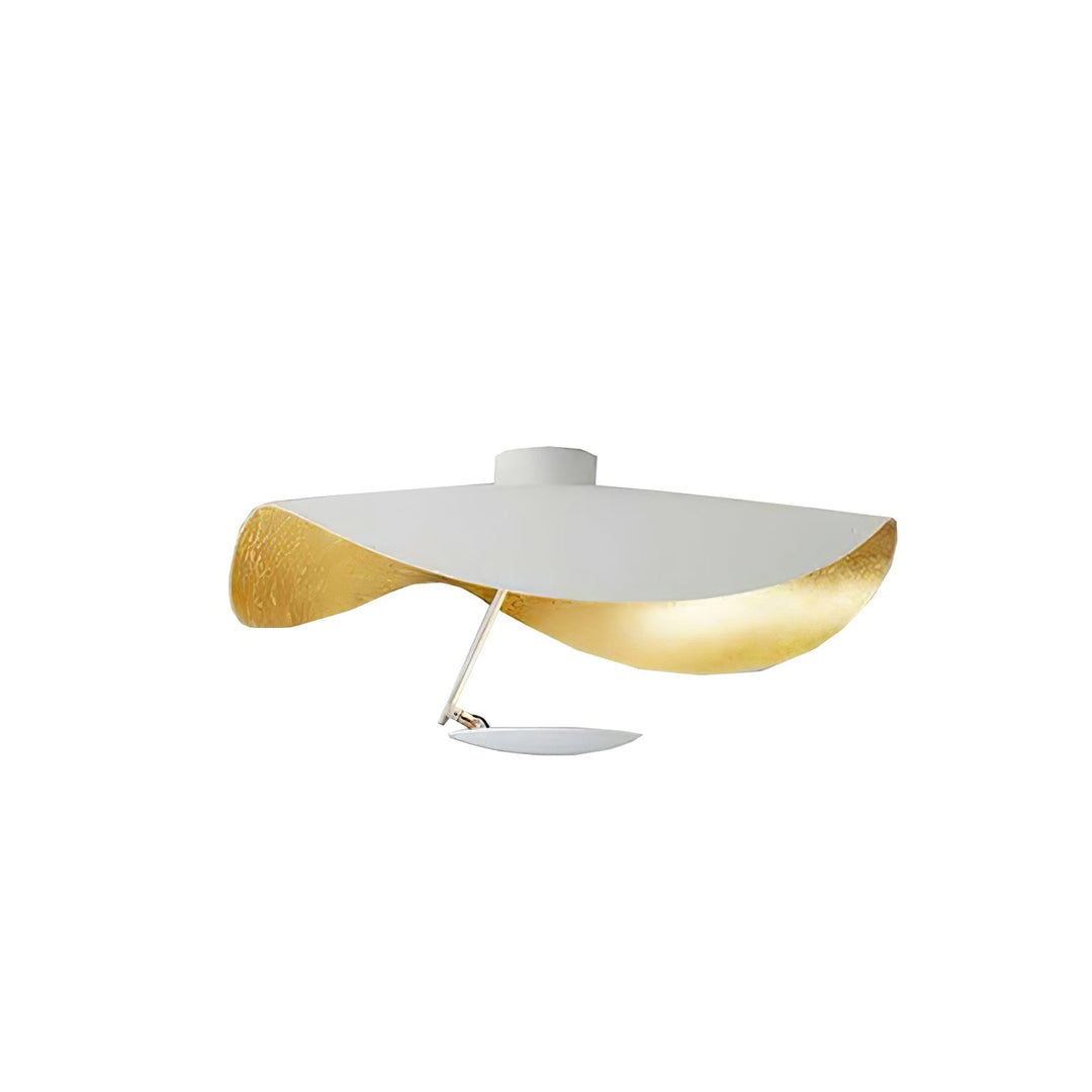 Solara Plafonnier Abat-jour Courbé et Intérieur Doré - Neutralighting
