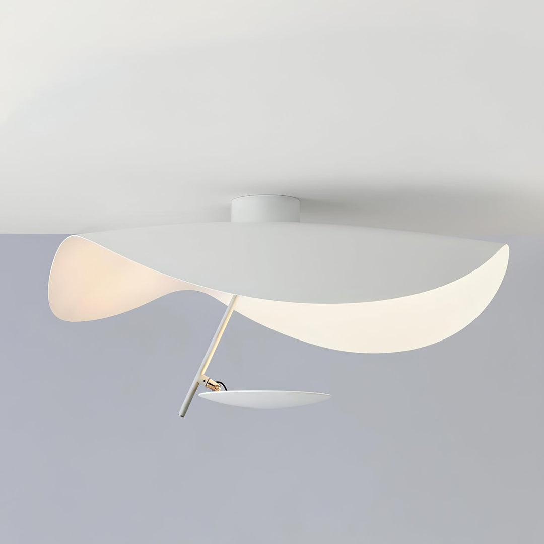 Solara Plafonnier Abat-jour Courbé et Intérieur Doré - Neutralighting