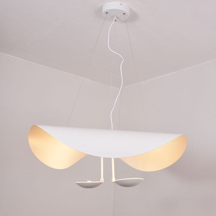 Lustra Suspension Lampe Abat-jour Courbé Noir et Or - Neutralighting