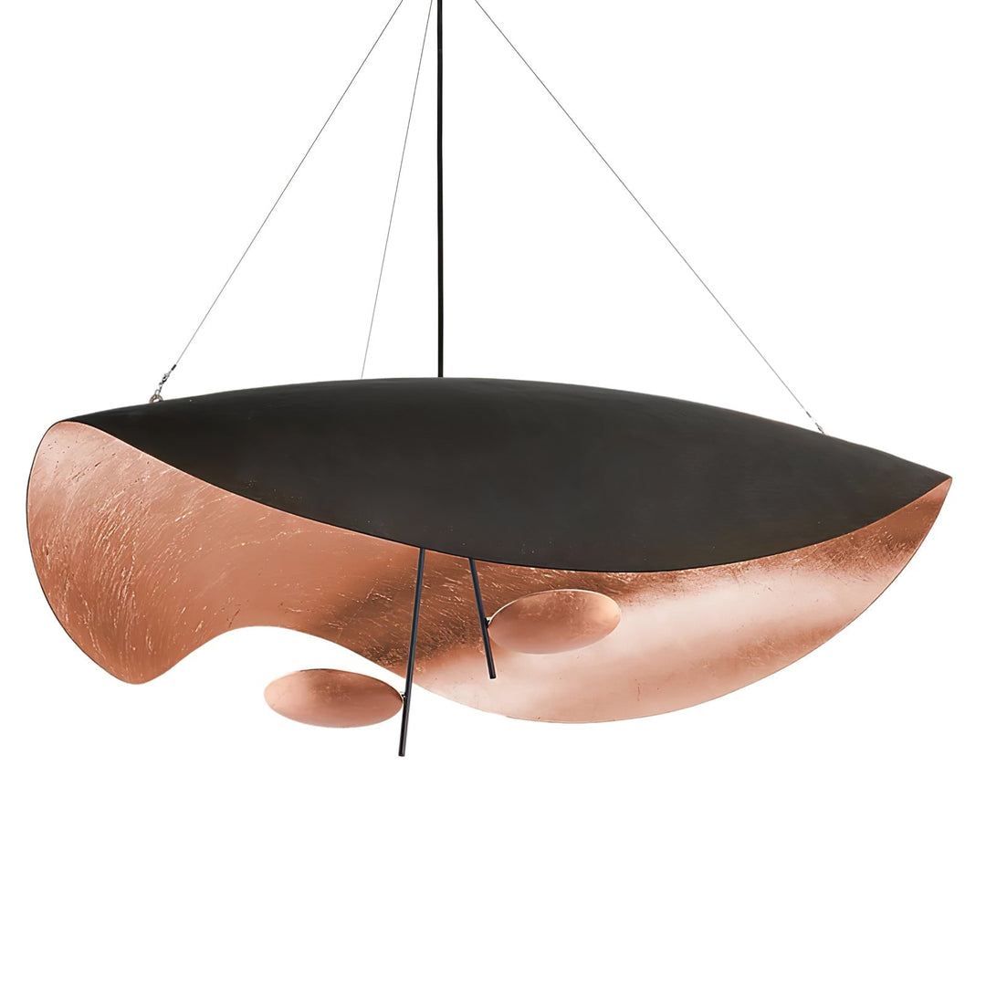 Lustra Suspension Lampe Abat-jour Courbé Noir et Or - Neutralighting
