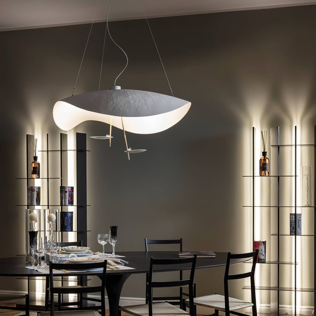 Lustra Suspension Lampe Abat-jour Courbé Noir et Or - Neutralighting
