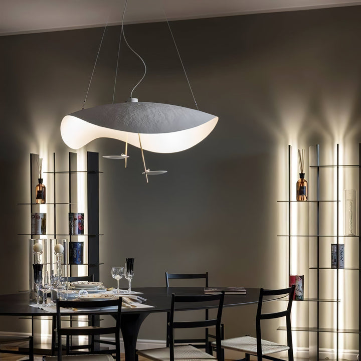 Lustra Suspension Lampe Abat-jour Courbé Noir et Or - Neutralighting