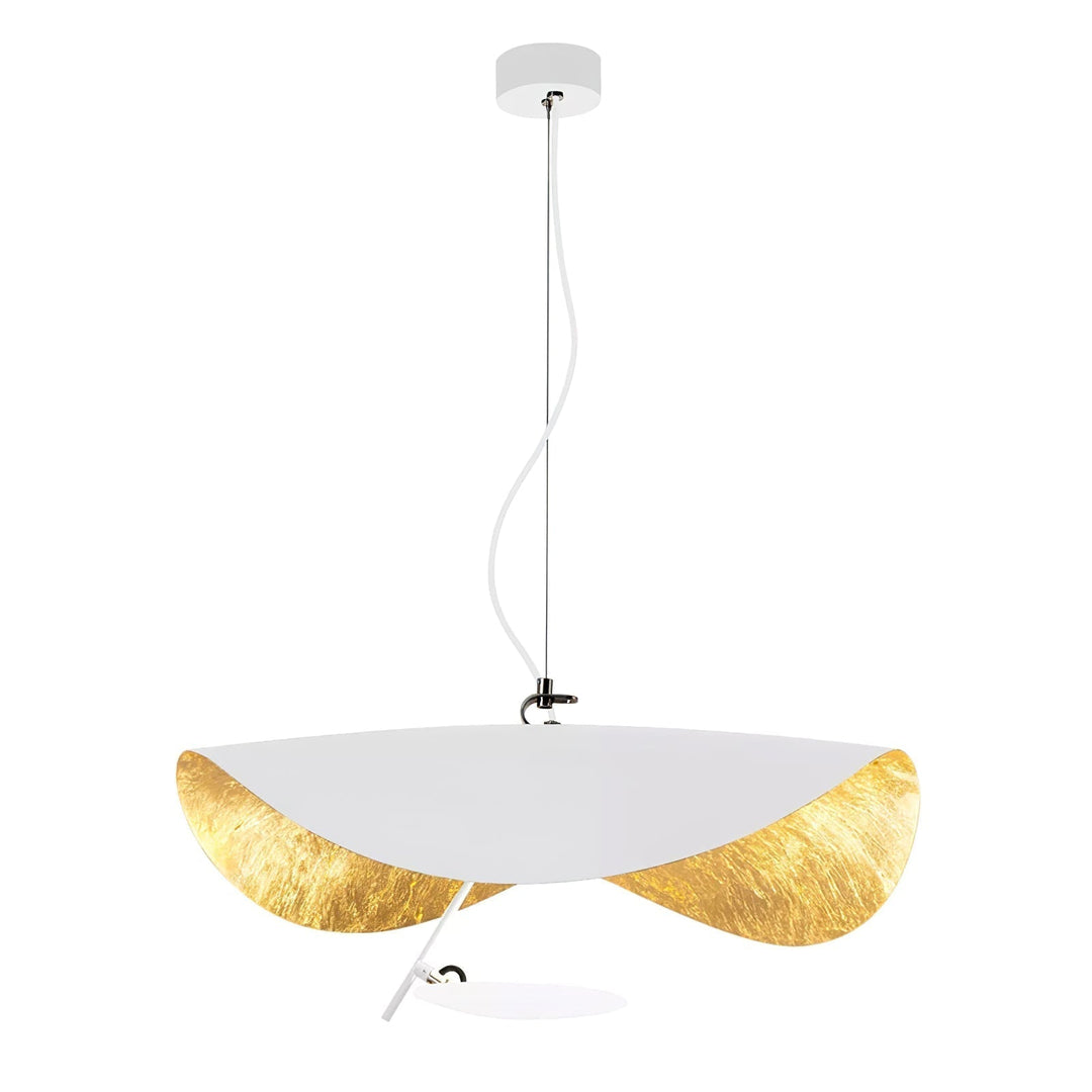 Lustra Suspension Lampe Abat-jour Courbé Noir et Or - Neutralighting