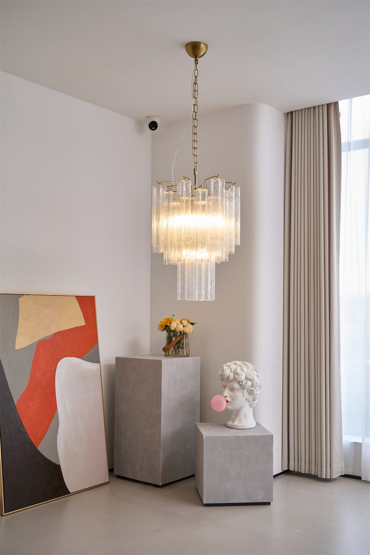 Aurora Chandelier en Verre Clair Moderne - Neutralighting