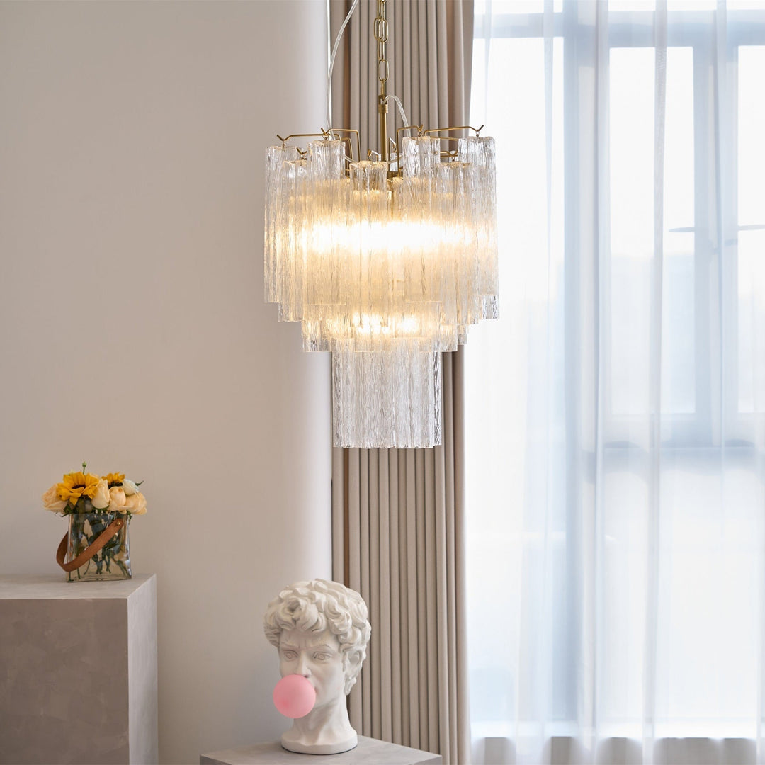 Aurora Chandelier en Verre Clair Moderne - Neutralighting